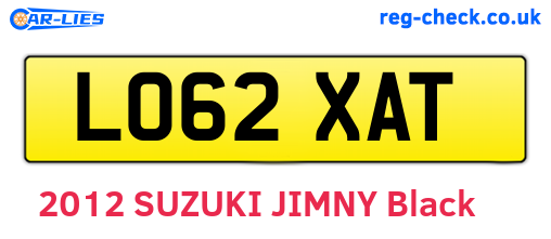 LO62XAT are the vehicle registration plates.