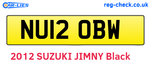NU12OBW are the vehicle registration plates.