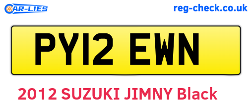 PY12EWN are the vehicle registration plates.