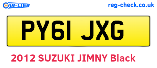 PY61JXG are the vehicle registration plates.