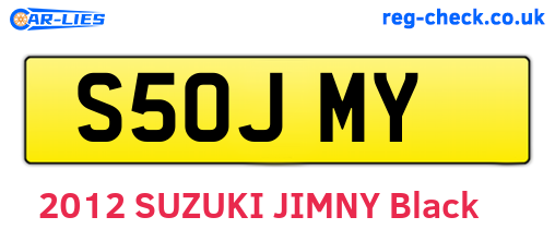 S50JMY are the vehicle registration plates.
