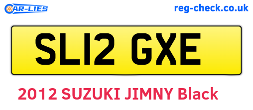SL12GXE are the vehicle registration plates.