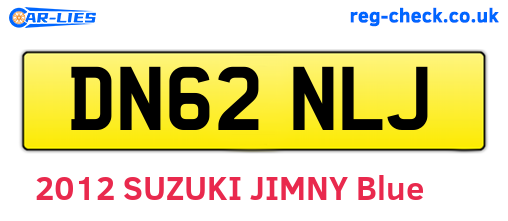 DN62NLJ are the vehicle registration plates.