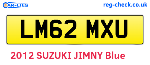 LM62MXU are the vehicle registration plates.