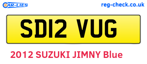 SD12VUG are the vehicle registration plates.
