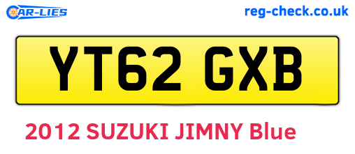 YT62GXB are the vehicle registration plates.