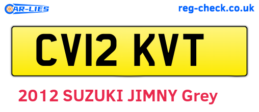 CV12KVT are the vehicle registration plates.