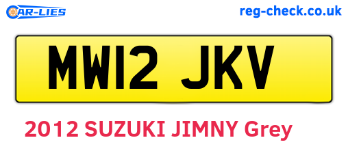 MW12JKV are the vehicle registration plates.