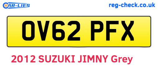 OV62PFX are the vehicle registration plates.