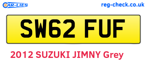 SW62FUF are the vehicle registration plates.