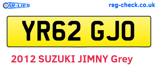YR62GJO are the vehicle registration plates.