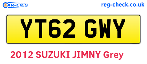 YT62GWY are the vehicle registration plates.