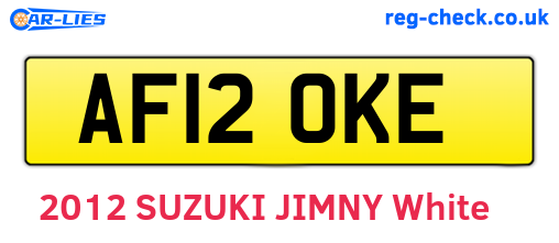 AF12OKE are the vehicle registration plates.
