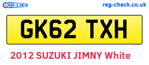 GK62TXH are the vehicle registration plates.