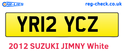 YR12YCZ are the vehicle registration plates.