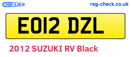 EO12DZL are the vehicle registration plates.