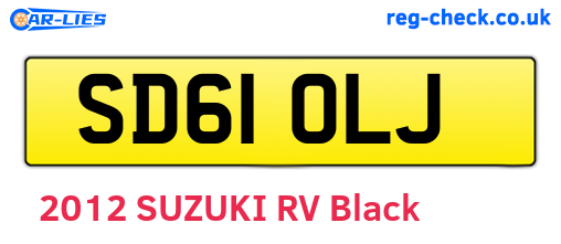 SD61OLJ are the vehicle registration plates.