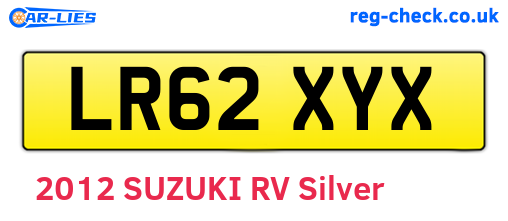 LR62XYX are the vehicle registration plates.