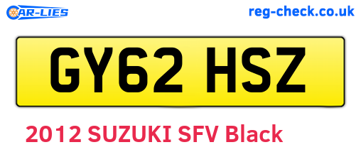 GY62HSZ are the vehicle registration plates.