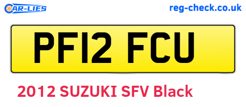 PF12FCU are the vehicle registration plates.