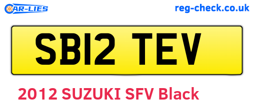 SB12TEV are the vehicle registration plates.
