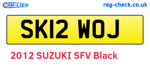SK12WOJ are the vehicle registration plates.