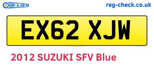 EX62XJW are the vehicle registration plates.