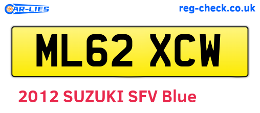 ML62XCW are the vehicle registration plates.