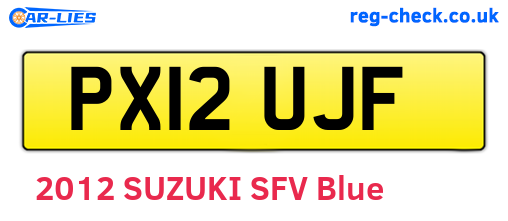 PX12UJF are the vehicle registration plates.