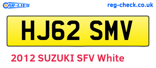 HJ62SMV are the vehicle registration plates.