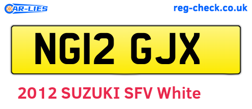NG12GJX are the vehicle registration plates.