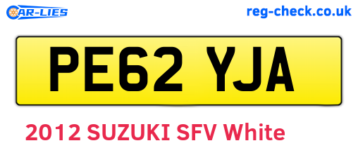 PE62YJA are the vehicle registration plates.