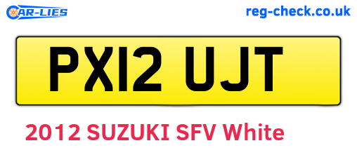 PX12UJT are the vehicle registration plates.