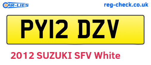 PY12DZV are the vehicle registration plates.