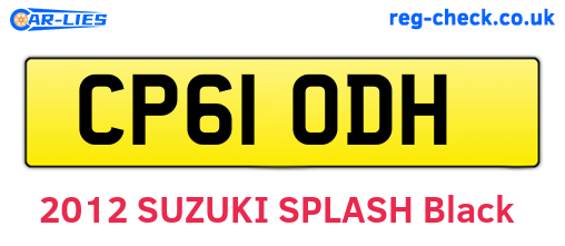CP61ODH are the vehicle registration plates.