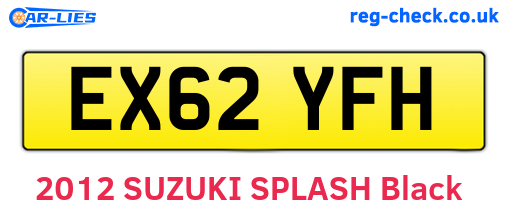 EX62YFH are the vehicle registration plates.