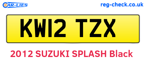 KW12TZX are the vehicle registration plates.