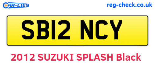 SB12NCY are the vehicle registration plates.
