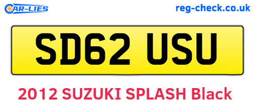 SD62USU are the vehicle registration plates.