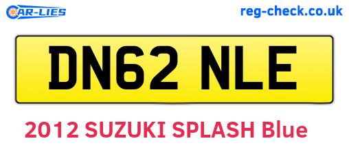 DN62NLE are the vehicle registration plates.