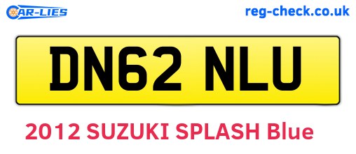 DN62NLU are the vehicle registration plates.