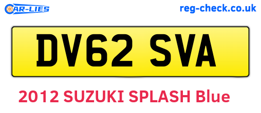 DV62SVA are the vehicle registration plates.