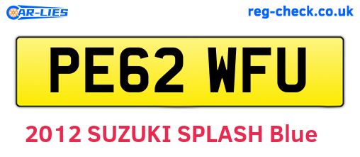 PE62WFU are the vehicle registration plates.