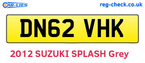 DN62VHK are the vehicle registration plates.