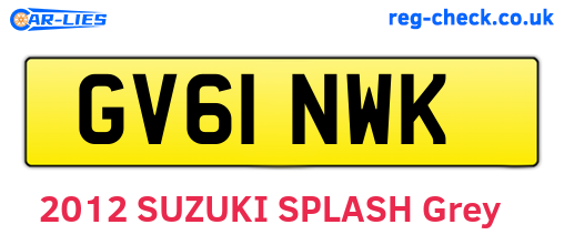 GV61NWK are the vehicle registration plates.