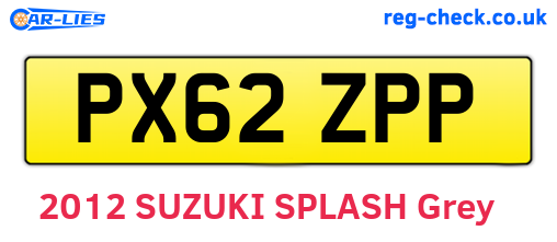 PX62ZPP are the vehicle registration plates.