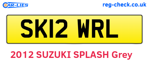 SK12WRL are the vehicle registration plates.