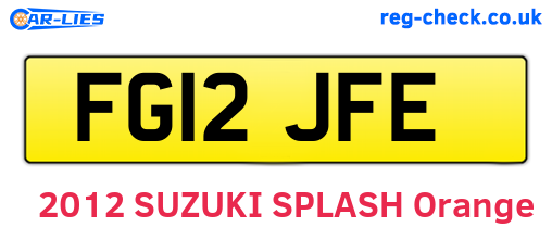 FG12JFE are the vehicle registration plates.