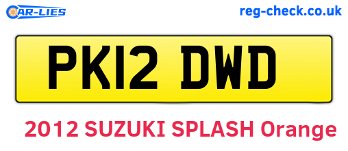 PK12DWD are the vehicle registration plates.