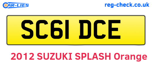 SC61DCE are the vehicle registration plates.